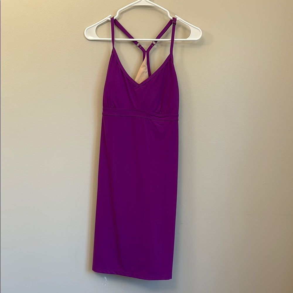 Athleta Pink and Purple Midi Racerback Dress